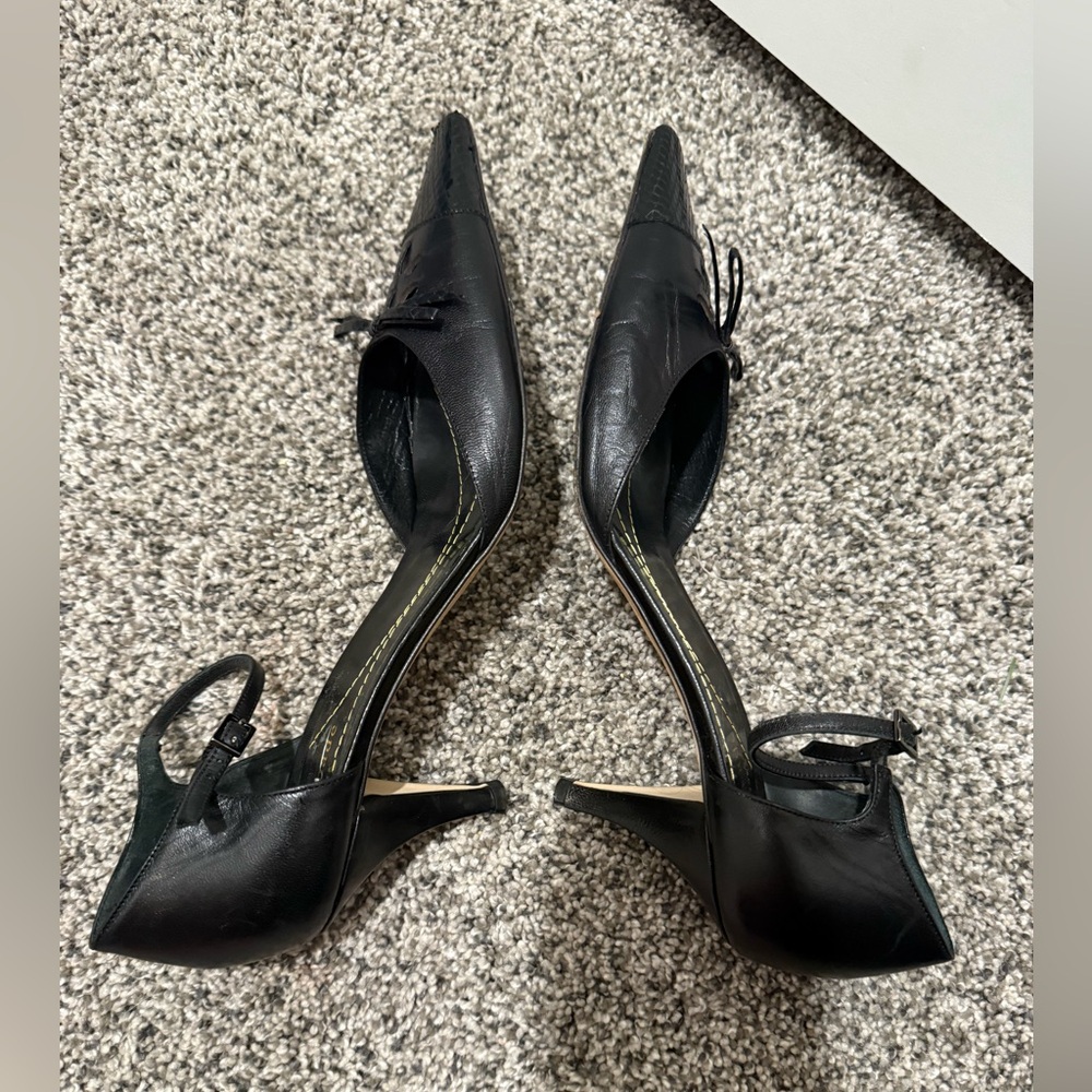 Kate Spade black kitten heel black leather shoes, women's size 8.5 - Picture 6 of 15